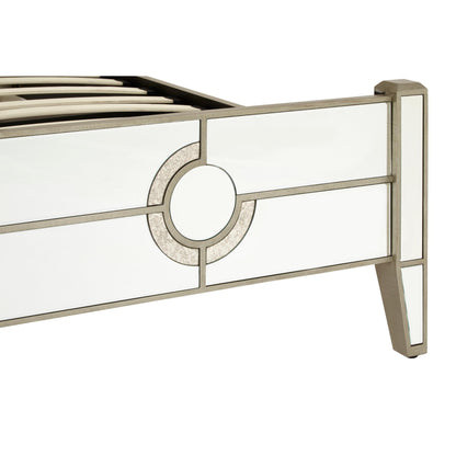 Circles of Elegance Mirrored Super King Size Bed Frame End View