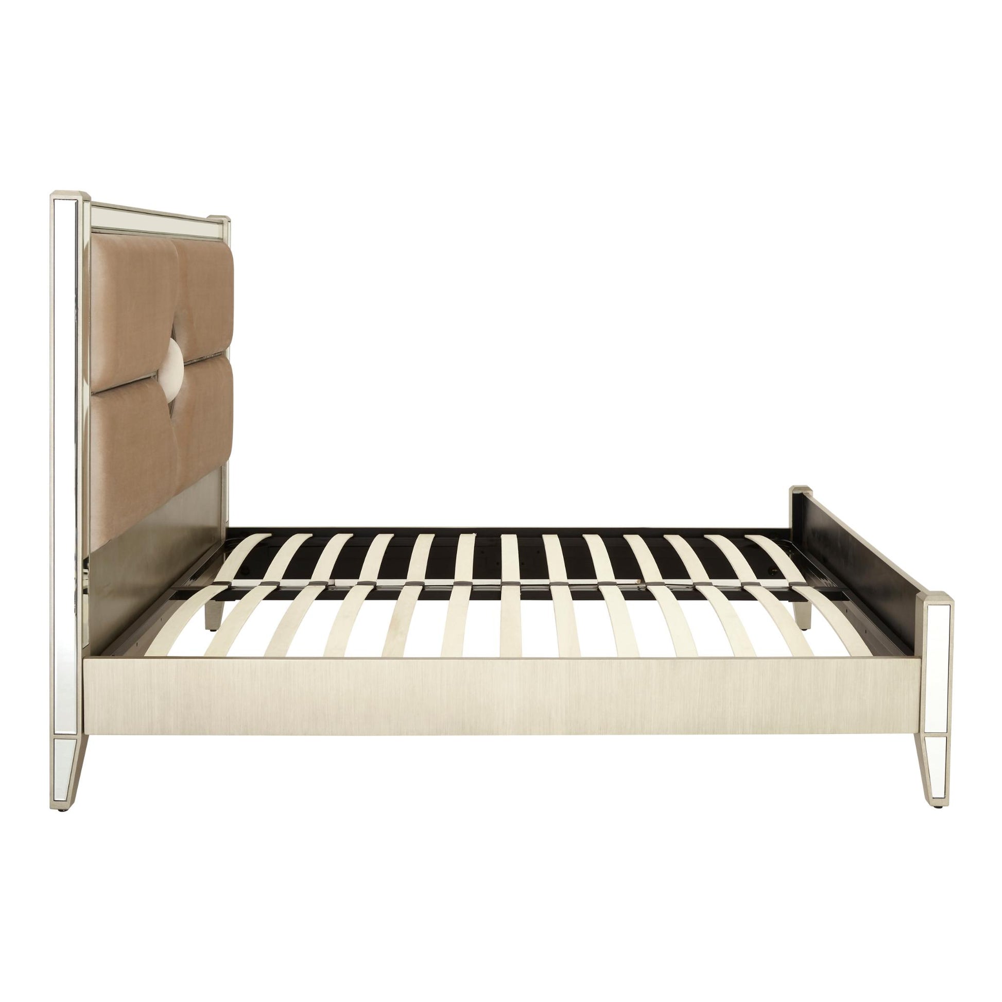 Circles of Elegance Mirrored Super King Size Bed Frame Side View