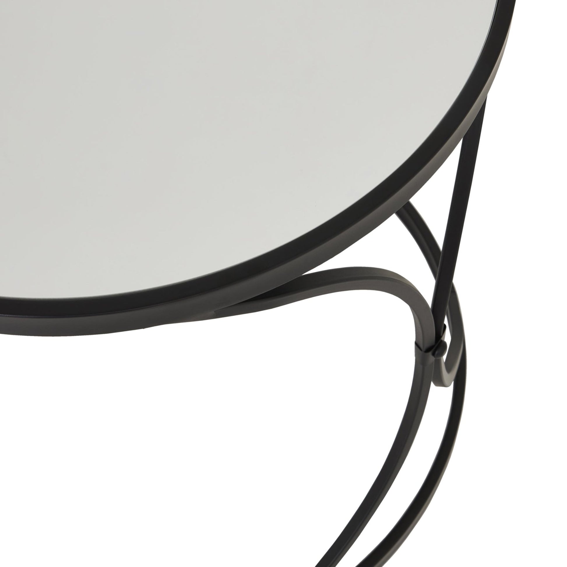 Concave Black Mirrored Side Tables Mirror Top