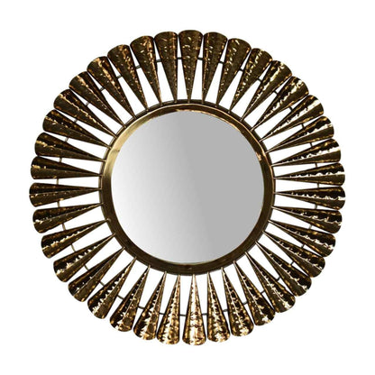 Coned Brass-Finish Wall Mirror