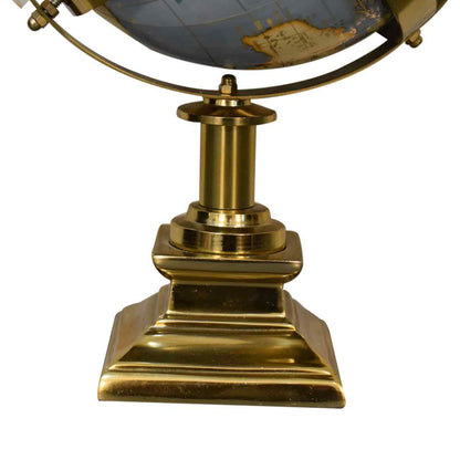 Desk Globe with Vintage Gold Frame Platform Base Detail