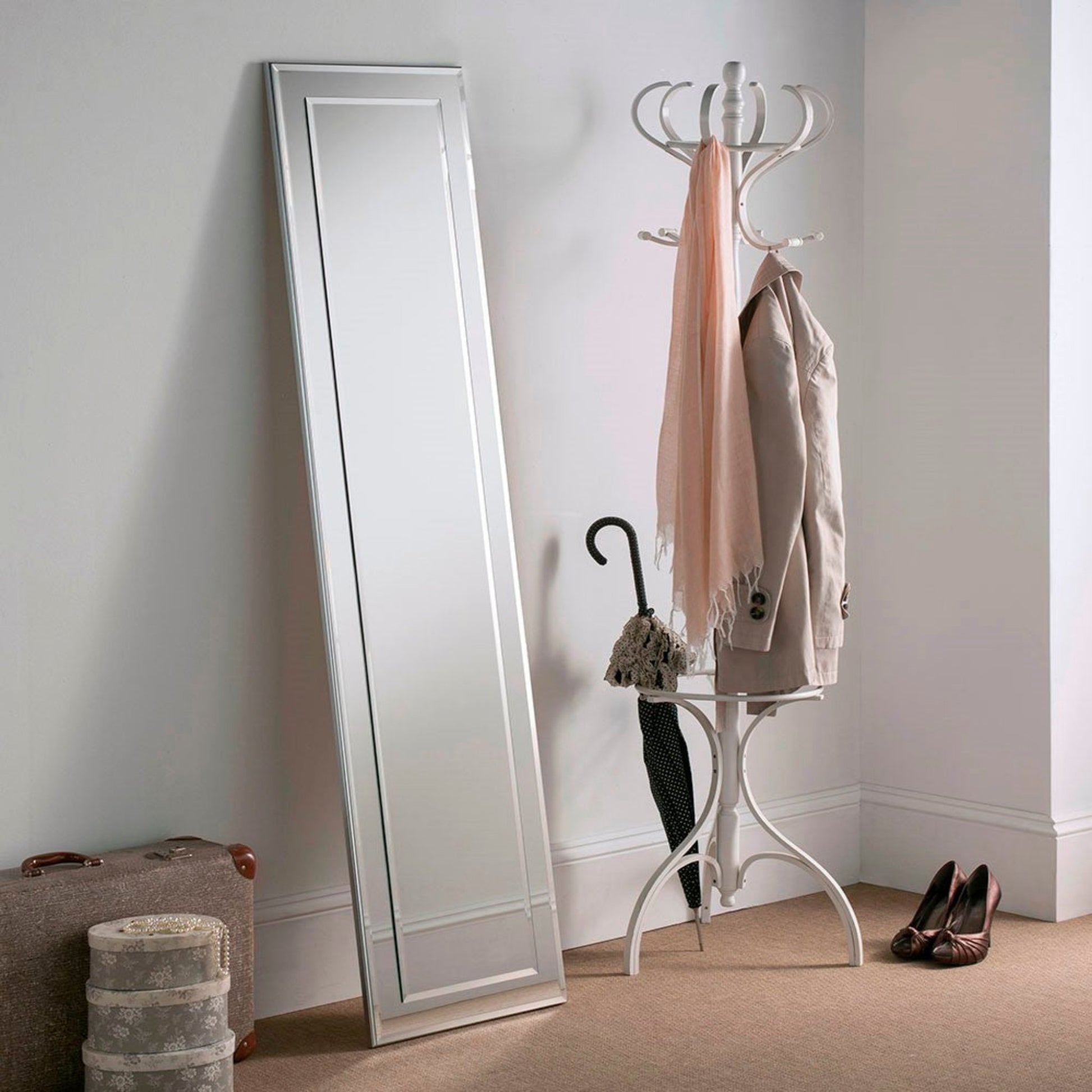 Frameless Tall Slim Elisa Mirror Silver