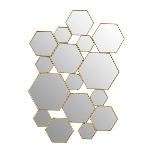 Hexagon Large Modern Gold Wall Mirror