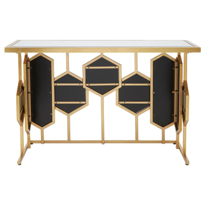 Hexagon Mirror Console Table Back View