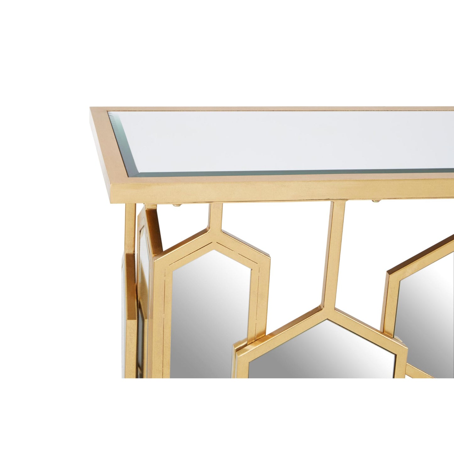 Hexagon Mirror Console Table Top View