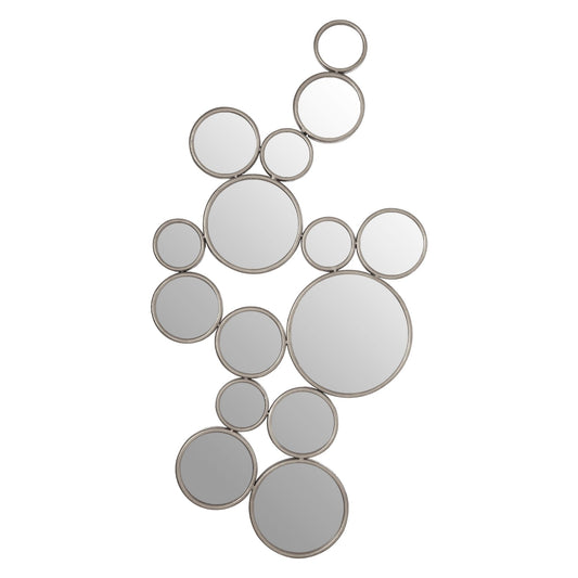 Irregular Silver Circle Wall Mirror