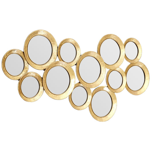 Large Gold Cluster of Round Wall Mirrors