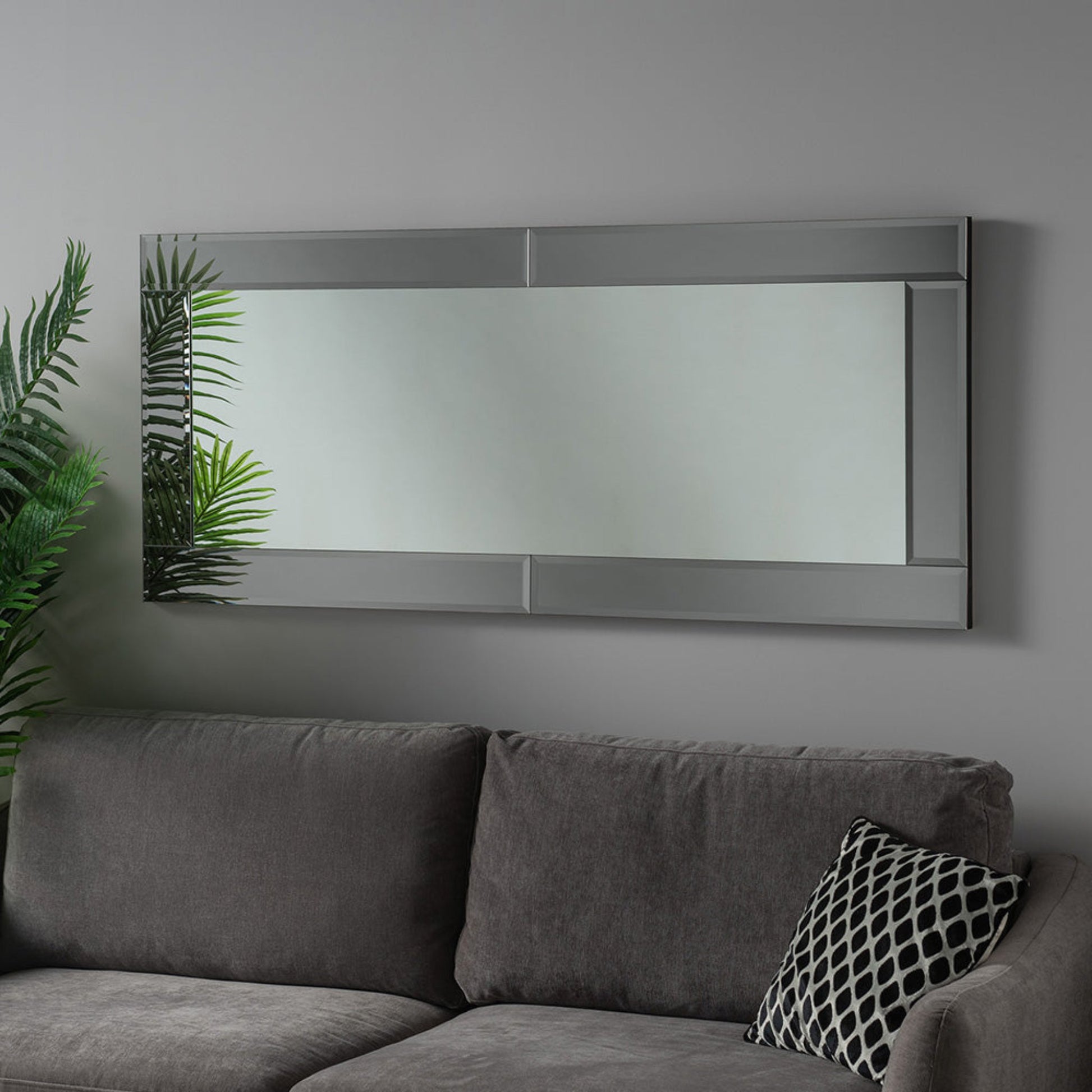  Luxe Reflection Oblong Mirror Grey