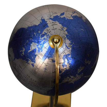 Mixed Chrome and Brass Blue Globe Top View
