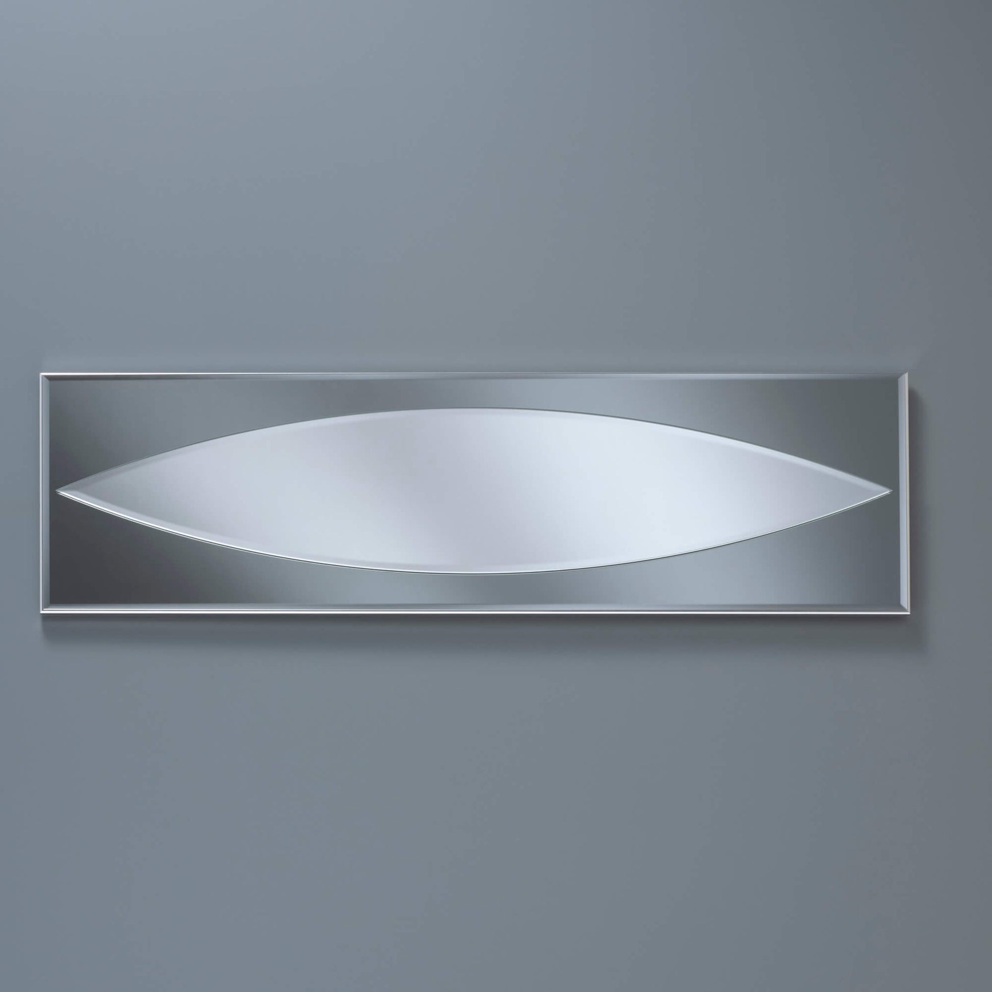 Oversized Modern Grey Frameless Ellipse Mirror | Modern Wall Mirror | Landscape