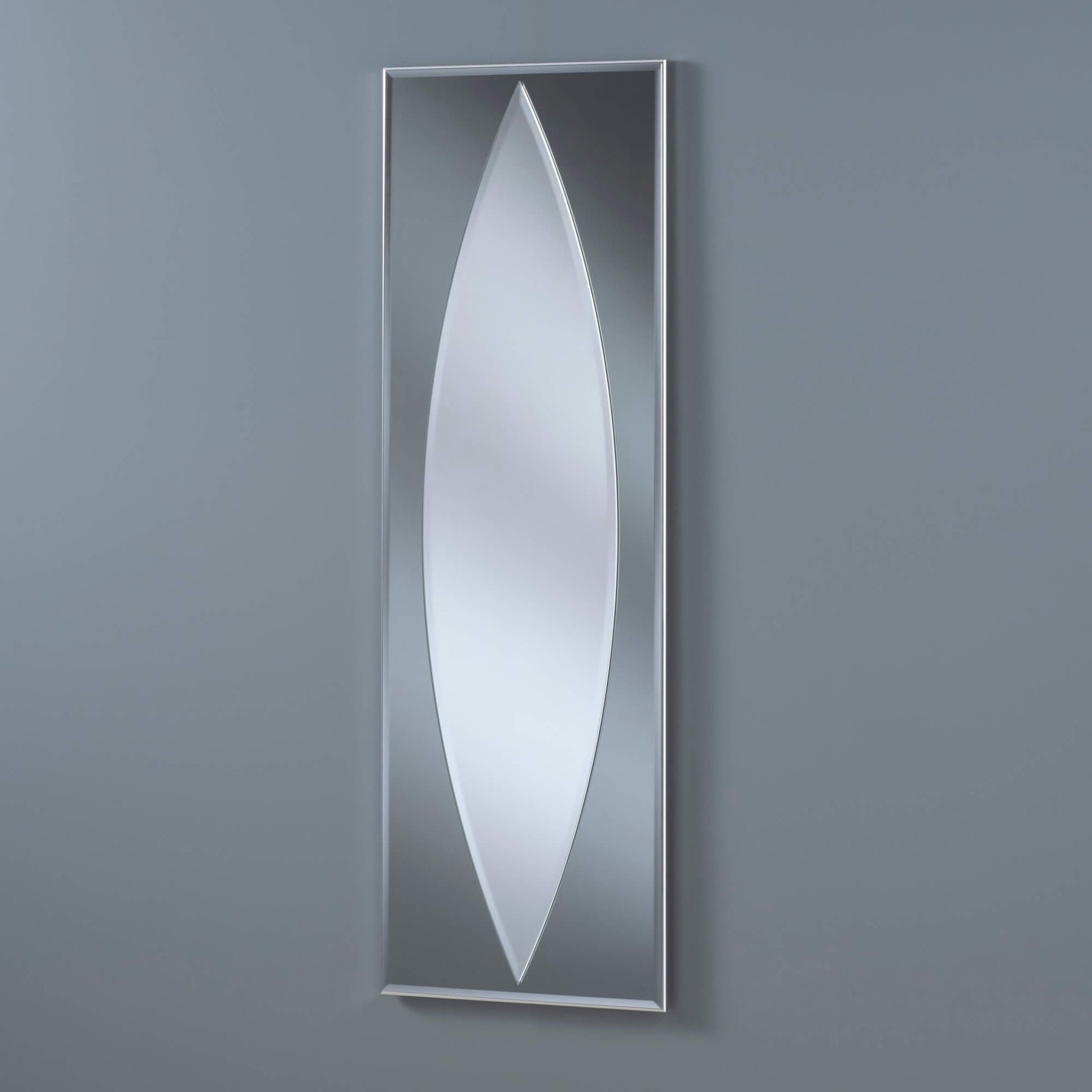 Oversized Modern Grey Frameless Ellipse Mirror | Modern Wall Mirror | Portrait