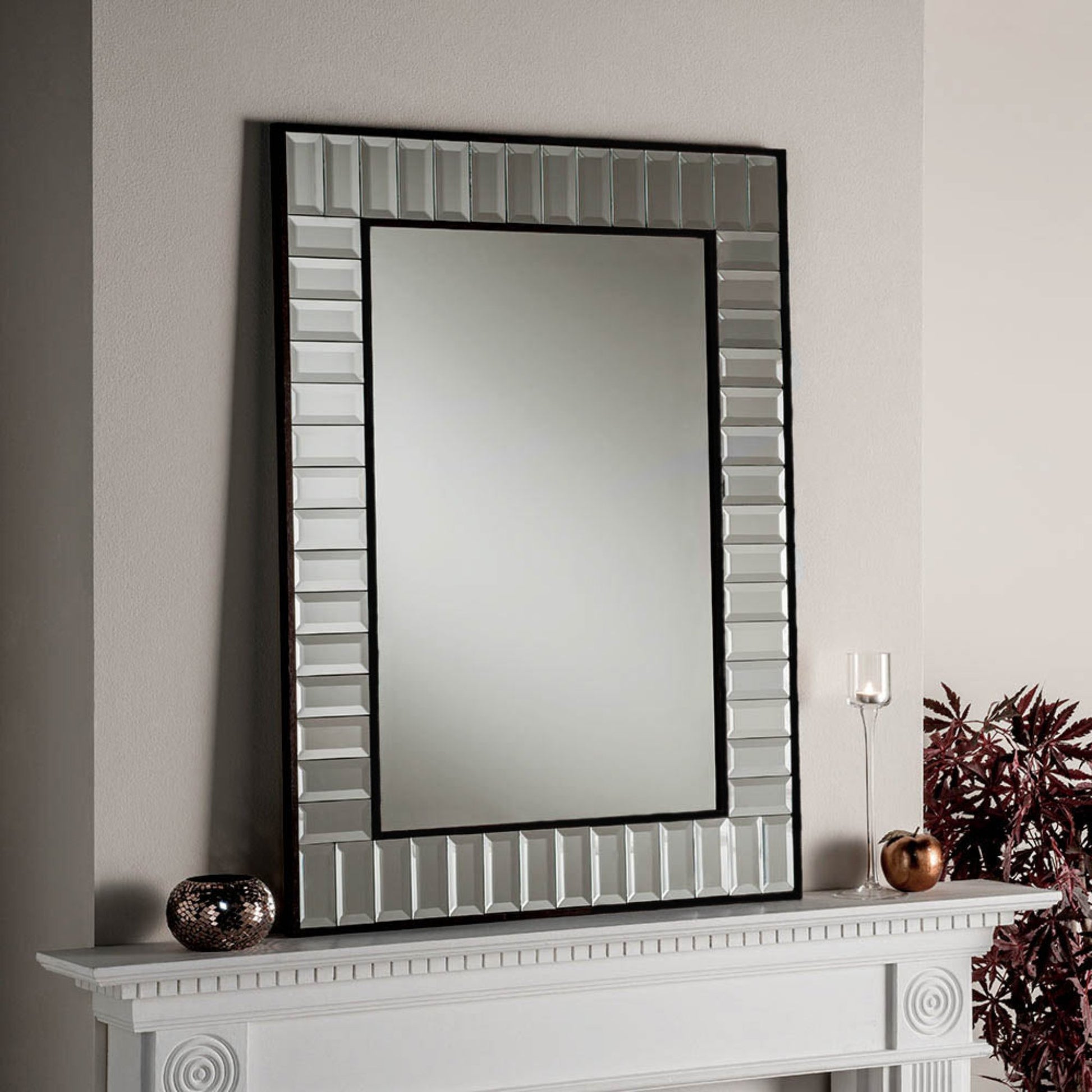 Modern Black St. Tropez Mirror in Black