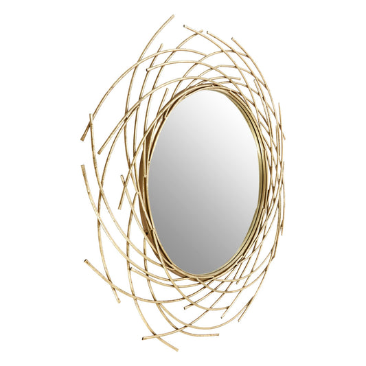 Round Gold Sunburst Wall Mirror 105cm diameter