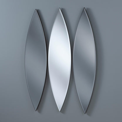 Set of 3 Large Grey and Silver Teardrop Mirrors 130cm
