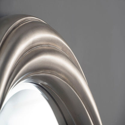 Silver Swirl Round Mirror Detail