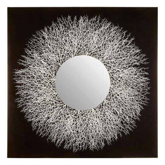 Square Abstract Monochrome Mirrored Wall Art 120cm x 120cm Negative Art