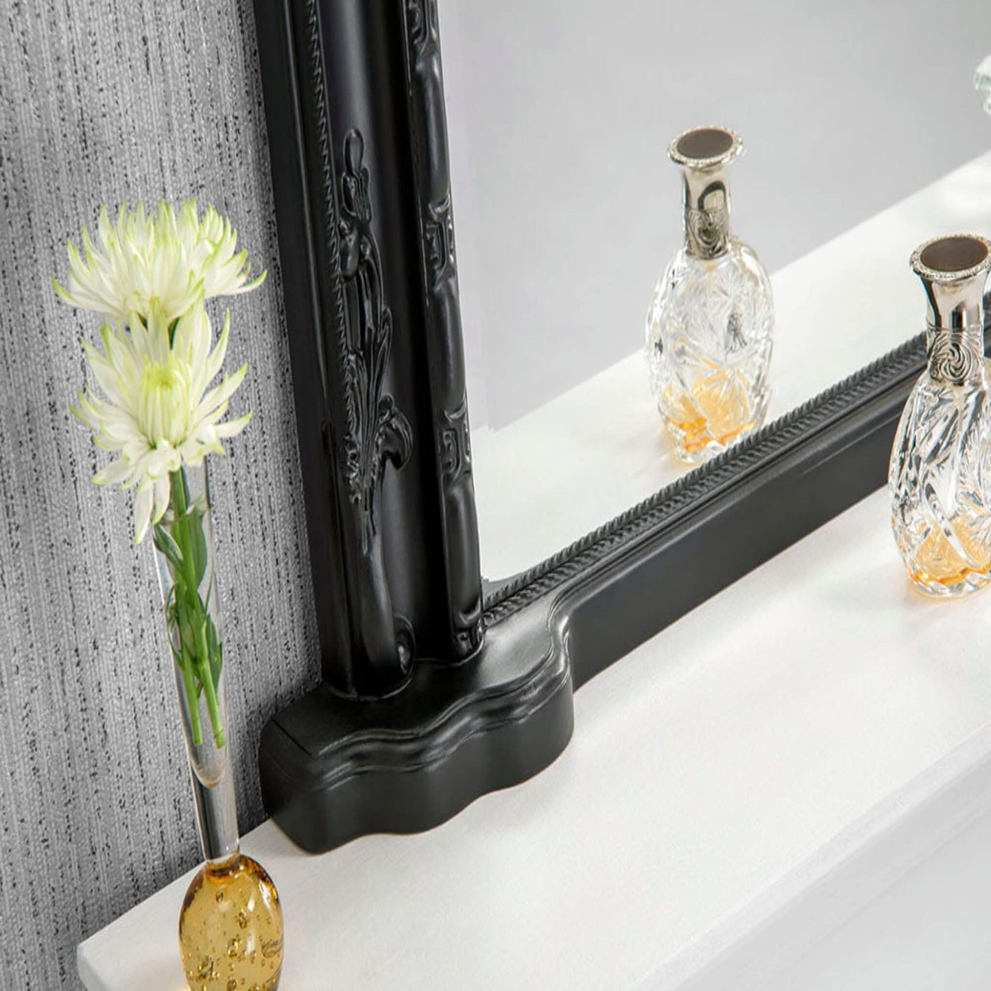 Windsor OverMantle Mirror Black Detail